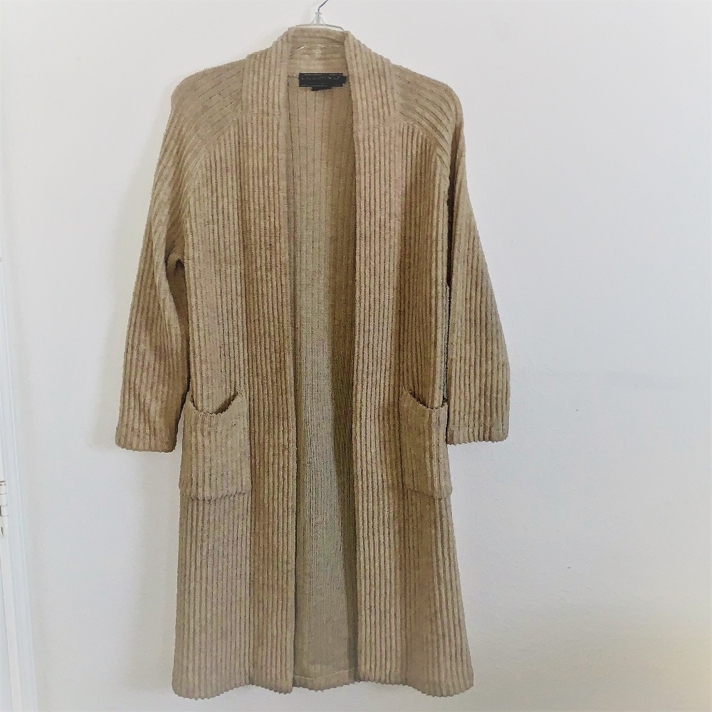 I. B. Diffusion Intl Boutique Beige Sweater Coat - Picture 2 of 4